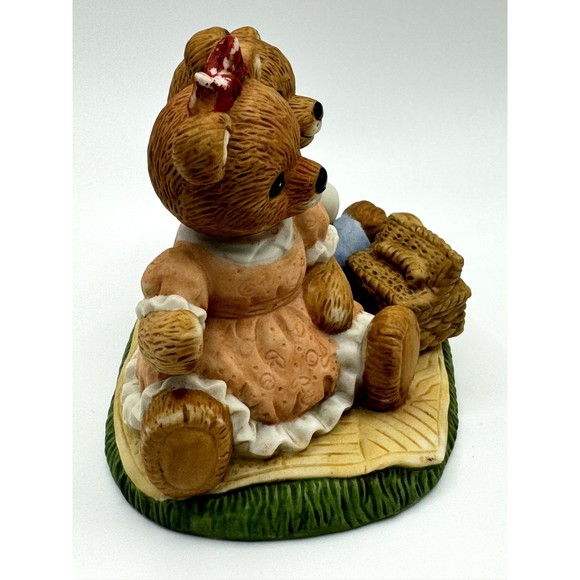 Home Interiors Gifts Picnic Bears Figurine #1421 Spring Summer Outdoors Vintage - Picture 4 of 10